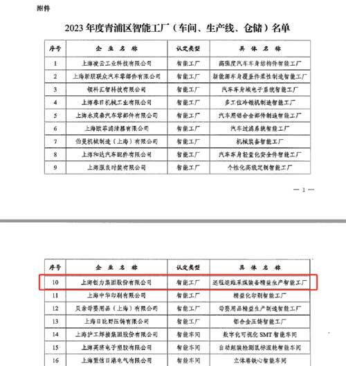 开启智能智造新篇章！上海ag旗舰厅集团获评“2023年度青浦区智能工厂”称号(图2)